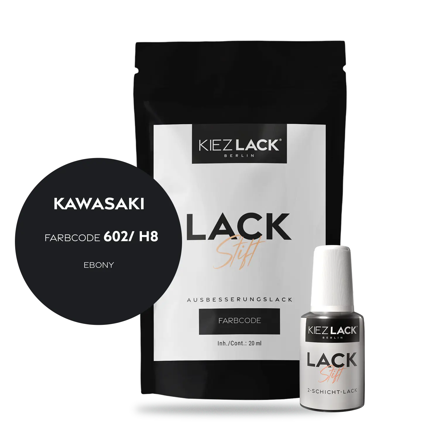 Kiezlack Motorradlack Lackstift Kawasaki 157 EBONY