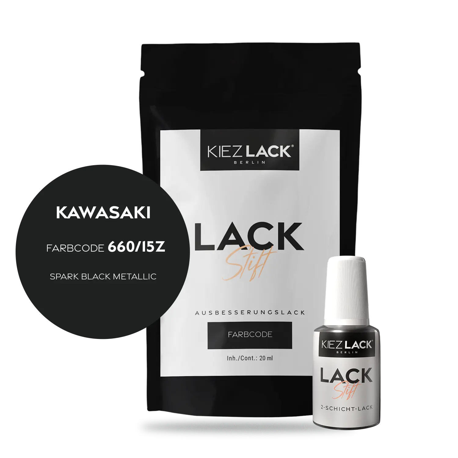 Kiezlack Motorradlack Lackstift Kawasaki 169 SPARK BLACK METALLIC