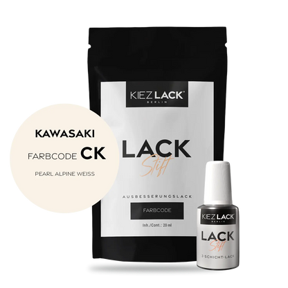 Kiezlack Motorradlack Lackstift Kawasaki 143 PEARL ALPINE WEISS