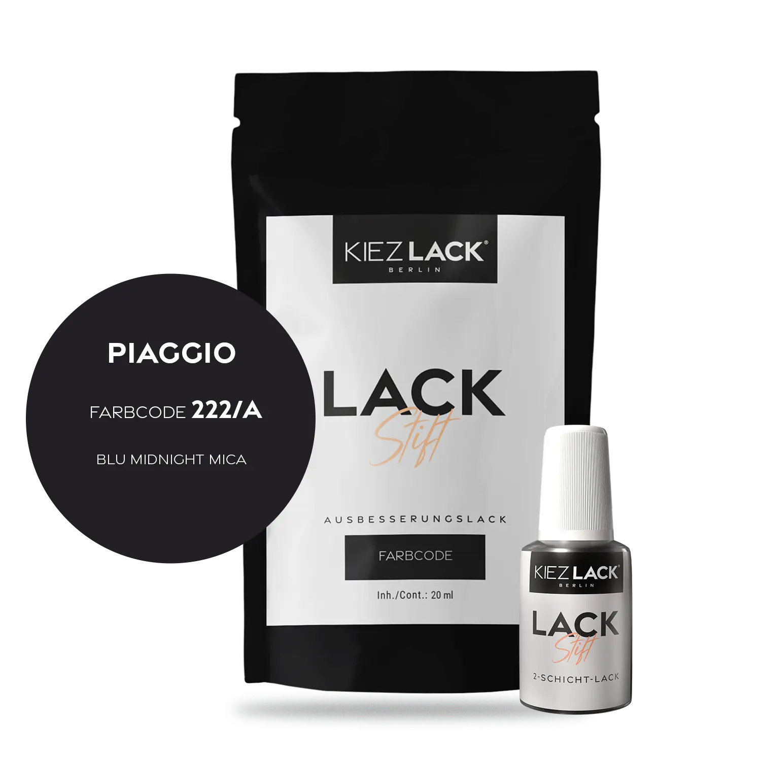 Kiezlack Motorradlack Lackstift Piaggio 222/A BLU MIDNIGHT MICA