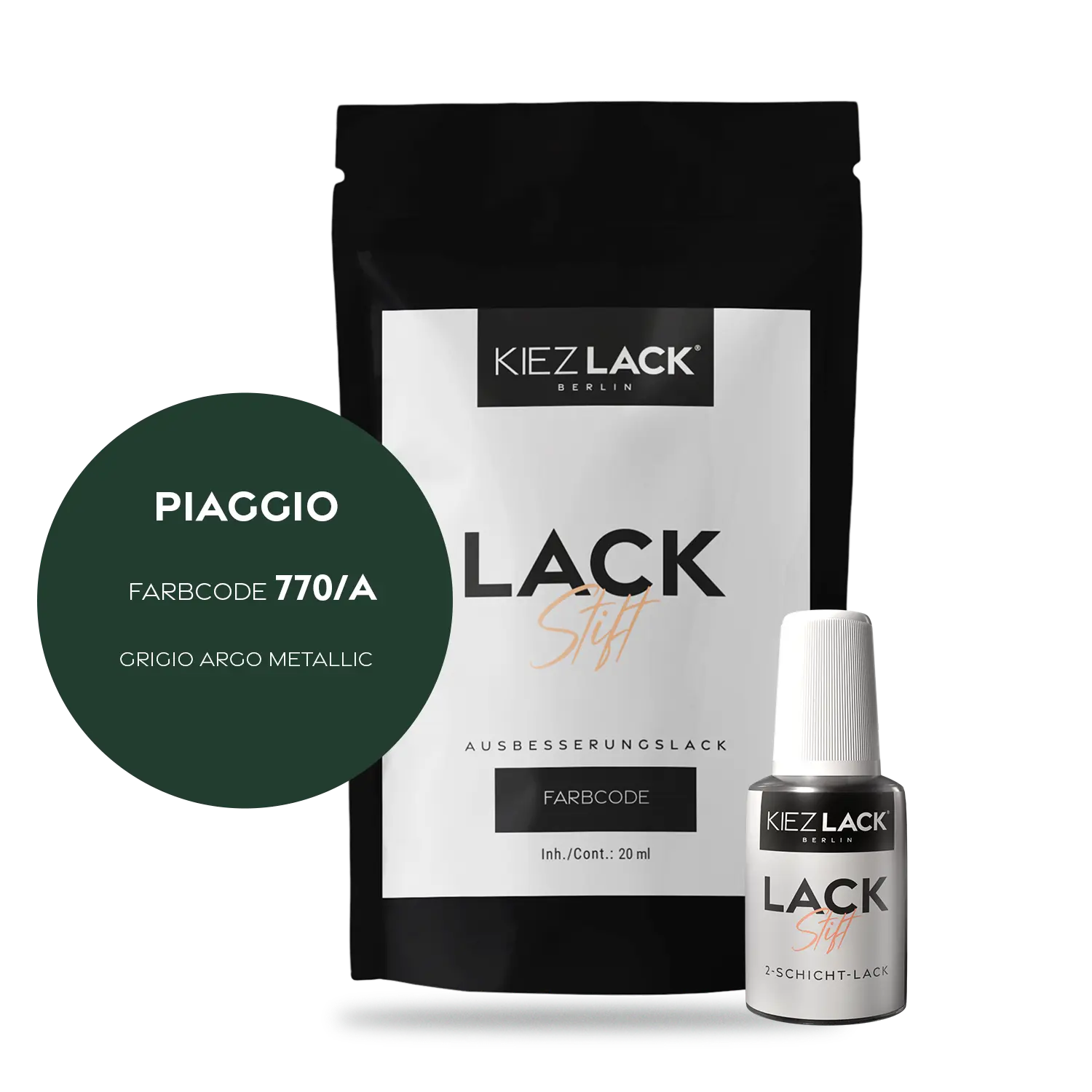 Kiezlack Motorradlack Lackstift Piaggio 770/A GRIGIO ARGO METALLIC
