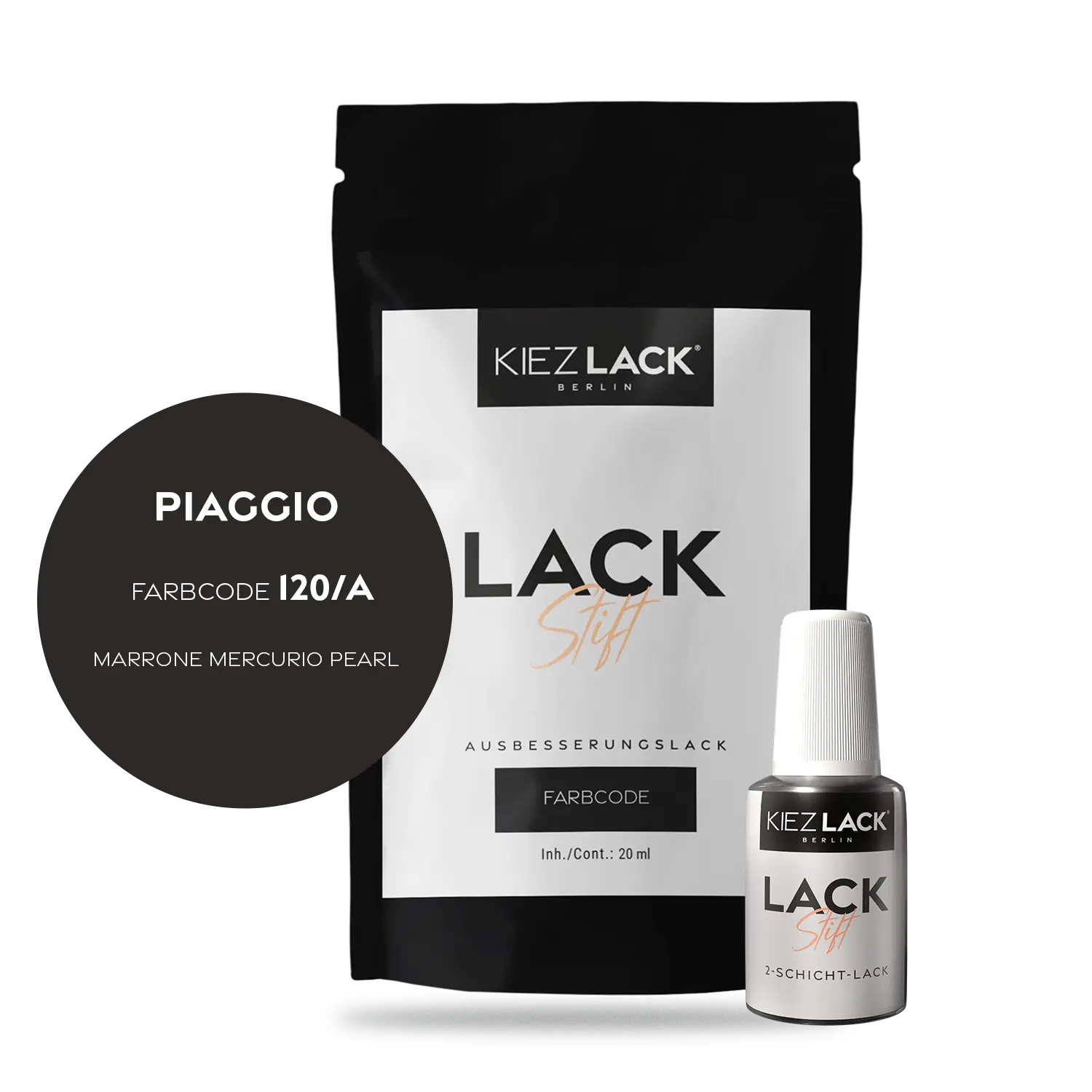 Kiezlack Motorradlack Lackstift Piaggio 120/A MARRONE MERCURIO PEARL