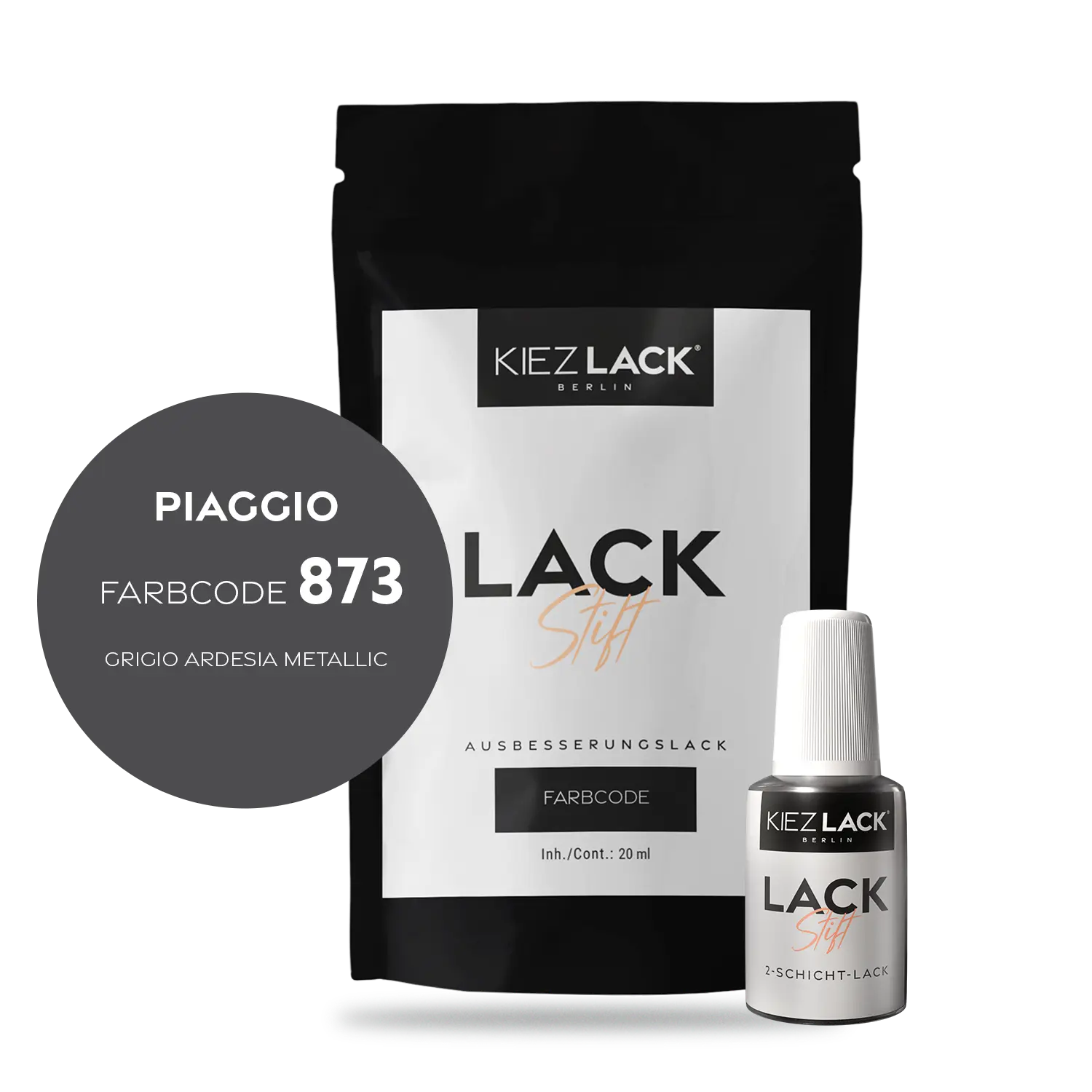 Kiezlack Motorradlack Lackstift Piaggio 873 GRIGIO ARDESIA METALLIC