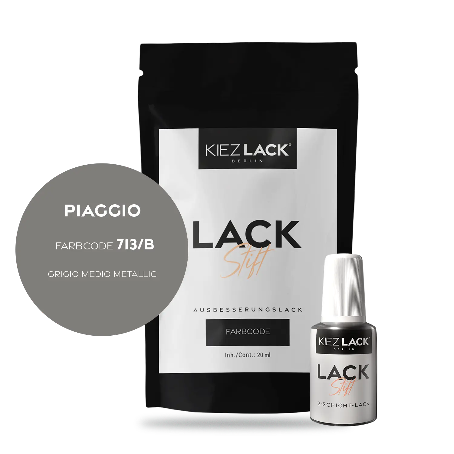 Kiezlack Motorradlack Lackstift Piaggio 713/B GRIGIO MEDIO METALLIC