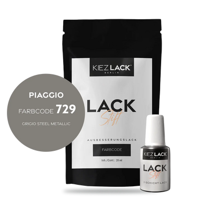 Kiezlack Motorradlack Lackstift Piaggio 729 GRIGIO STEEL METALLIC
