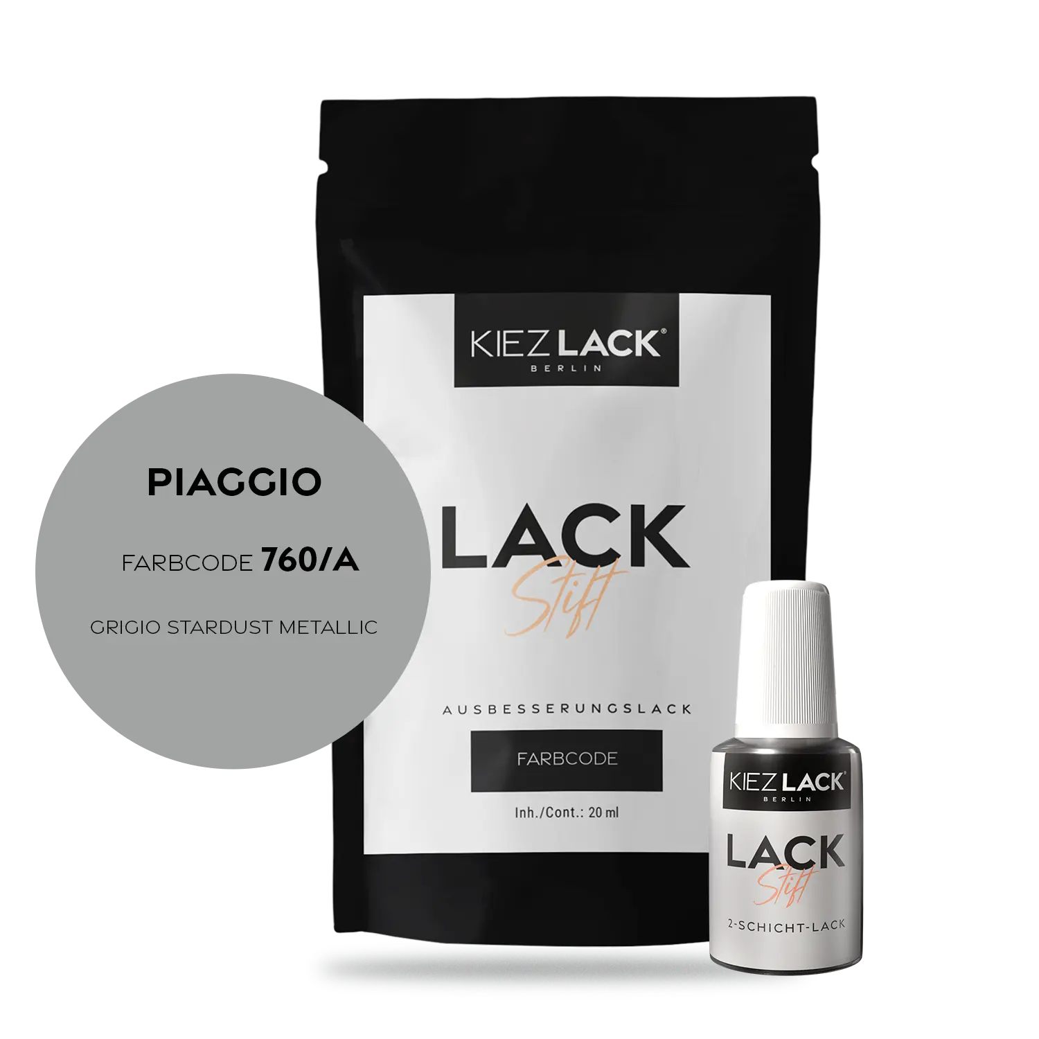 Kiezlack Motorradlack Lackstift Piaggio 760/A GRIGIO STARDUST METALLIC