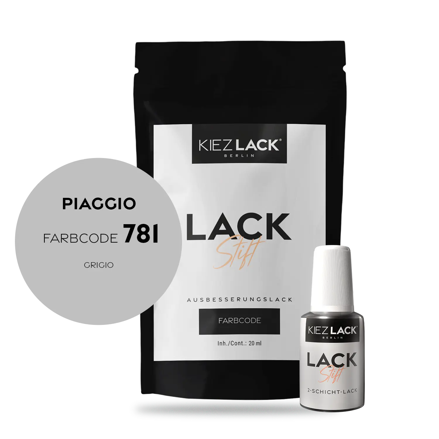 Kiezlack Motorradlack Lackstift Piaggio 781 GRIGIO