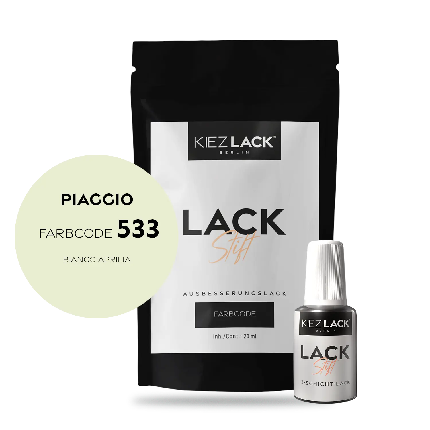 Kiezlack Motorradlack Lackstift Piaggio 533 BIANCO APRILIA