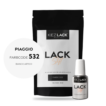 Kiezlack Motorradlack Lackstift Piaggio 532 BIANCO ARTICO