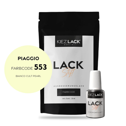 Kiezlack Motorradlack Lackstift Piaggio 553 BIANCO CULT PEARL