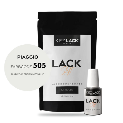 Kiezlack Motorradlack Lackstift Piaggio 505/A BIANCO ICEBERG METALLIC