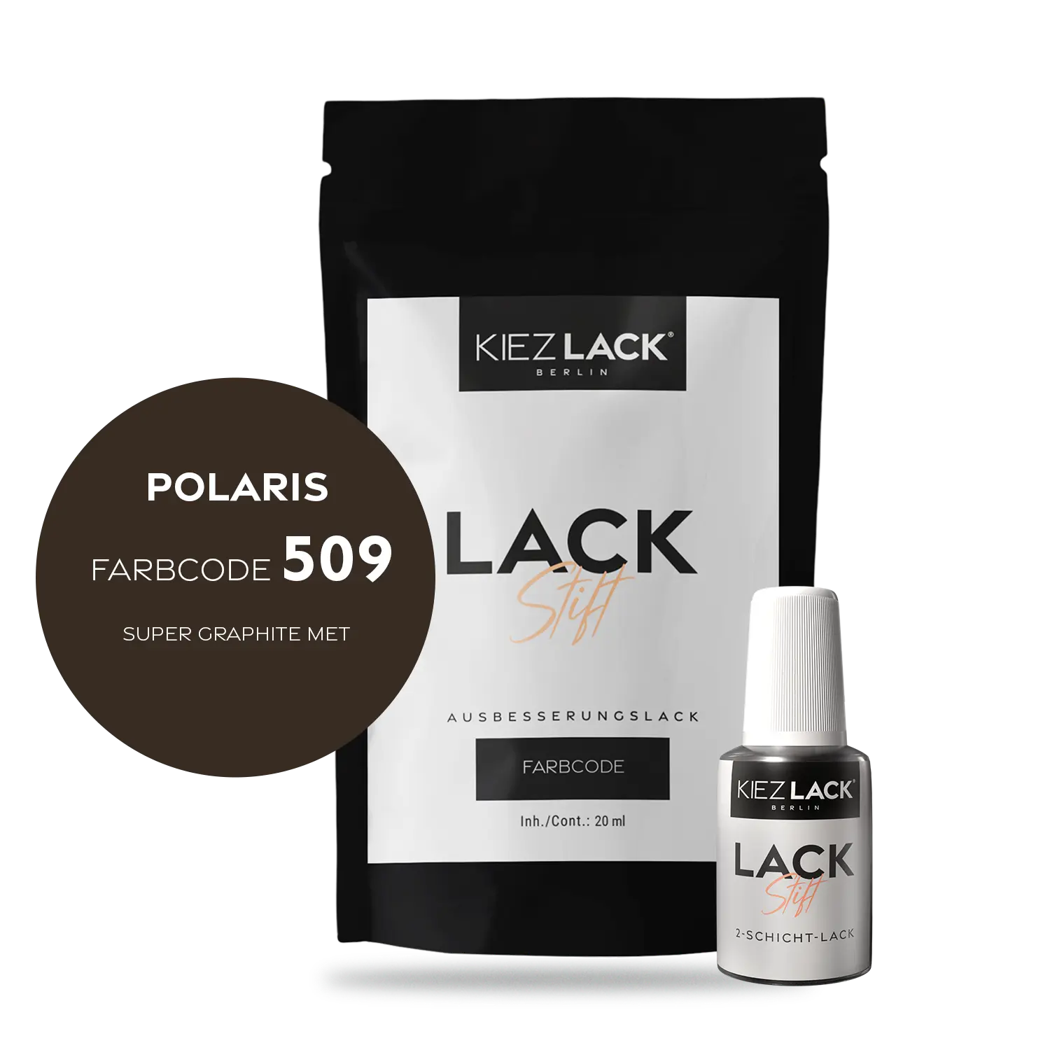 Kiezlack Motorradlack Lackstift Polaris 509 SUPER GRAPHITE MET