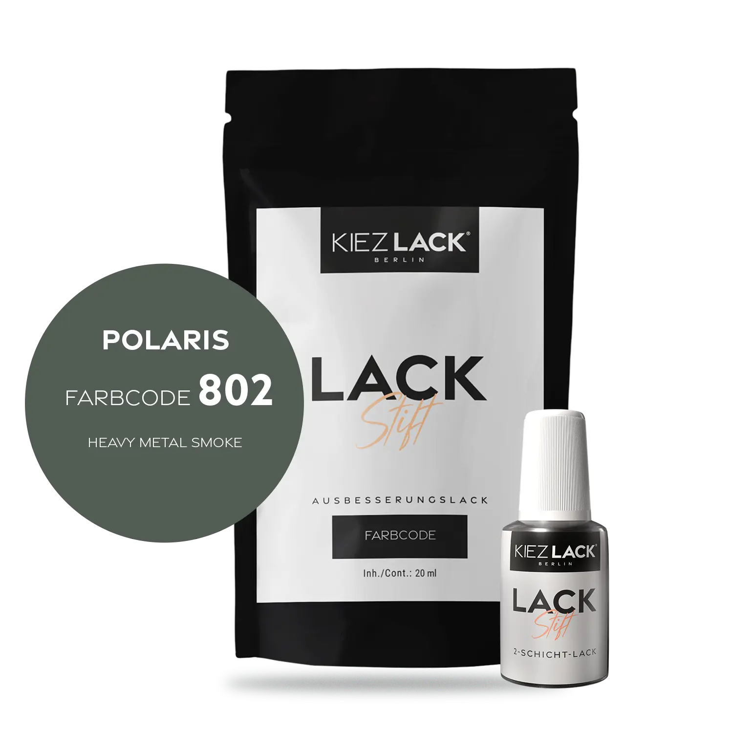Kiezlack Motorradlack Lackstift Polaris P802 HEAVY METAL SMOKE