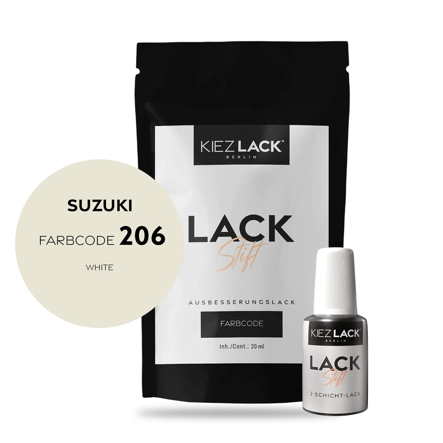Kiezlack Motorradlack Lackstift Suzuki 206 WHITE