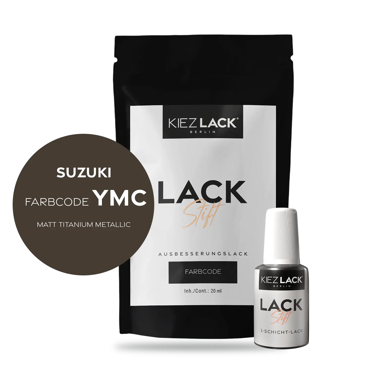 Kiezlack Motorradlack Lackstift Suzuki 210 MATT TITANIUM METALLIC