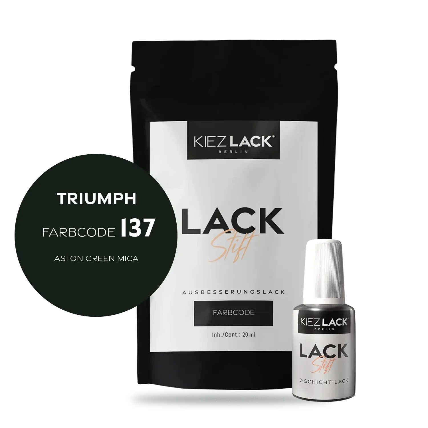 Kiezlack Motorradlack Lackstift Triumph 137 ASTON GREEN MICA