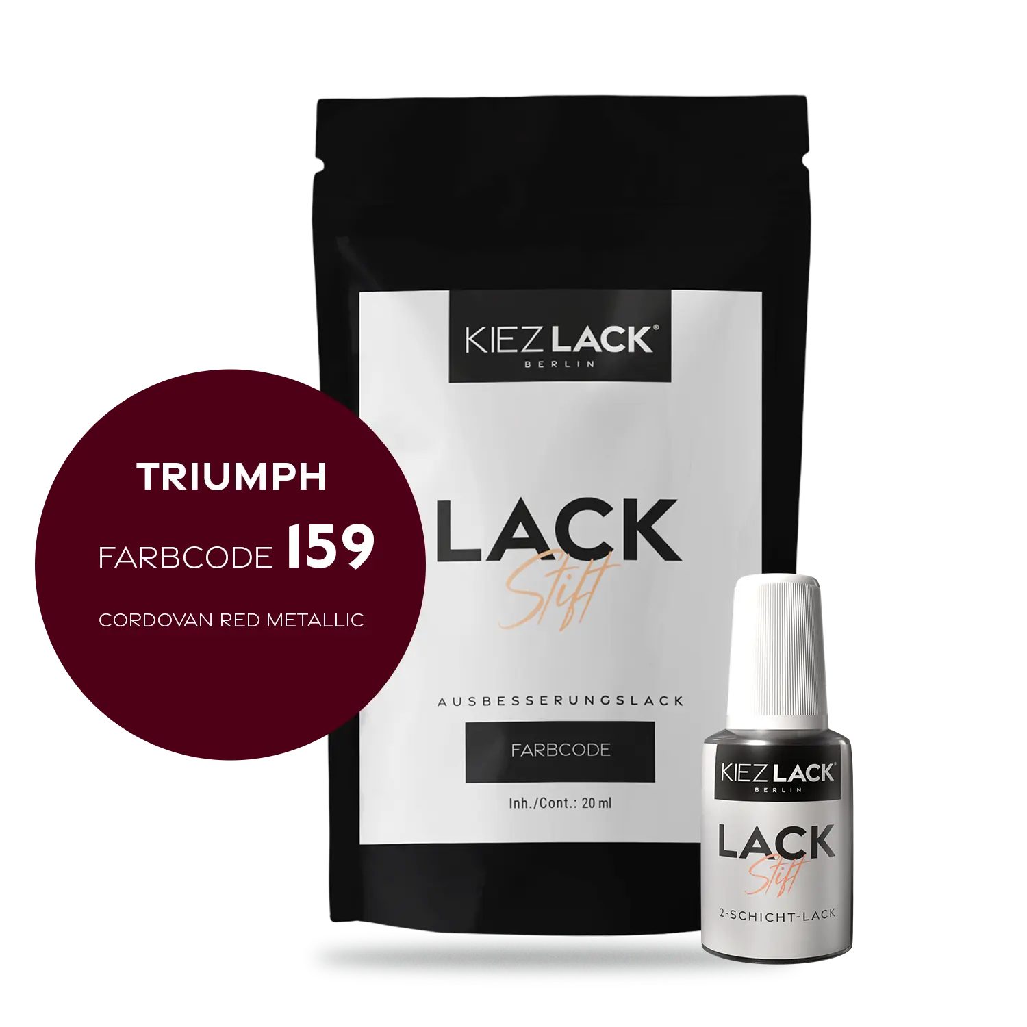 Kiezlack Motorradlack Lackstift Triumph 159 CORDOVAN RED METALLIC