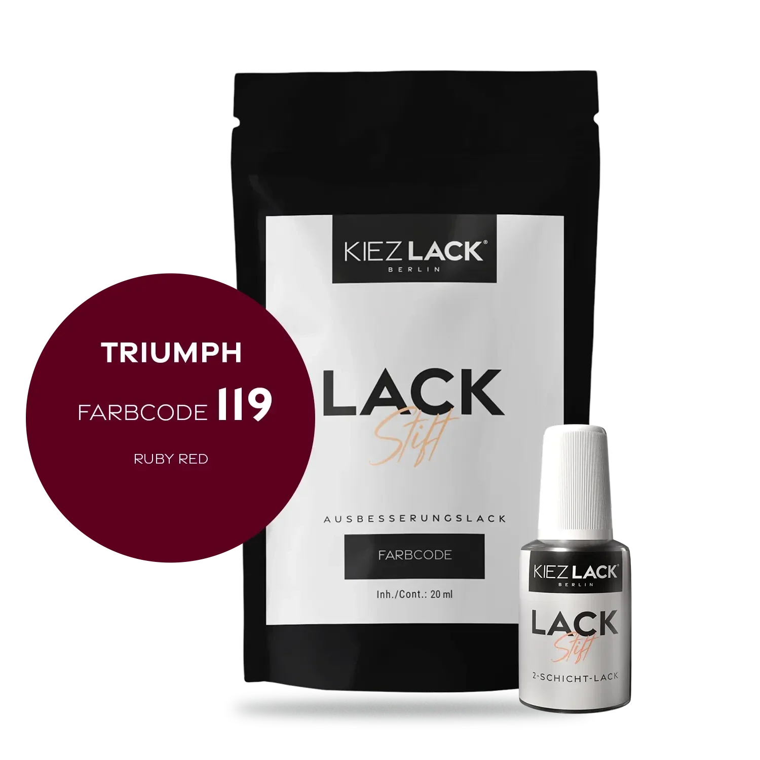 Kiezlack Motorradlack Lackstift Triumph 119 RUBY RED