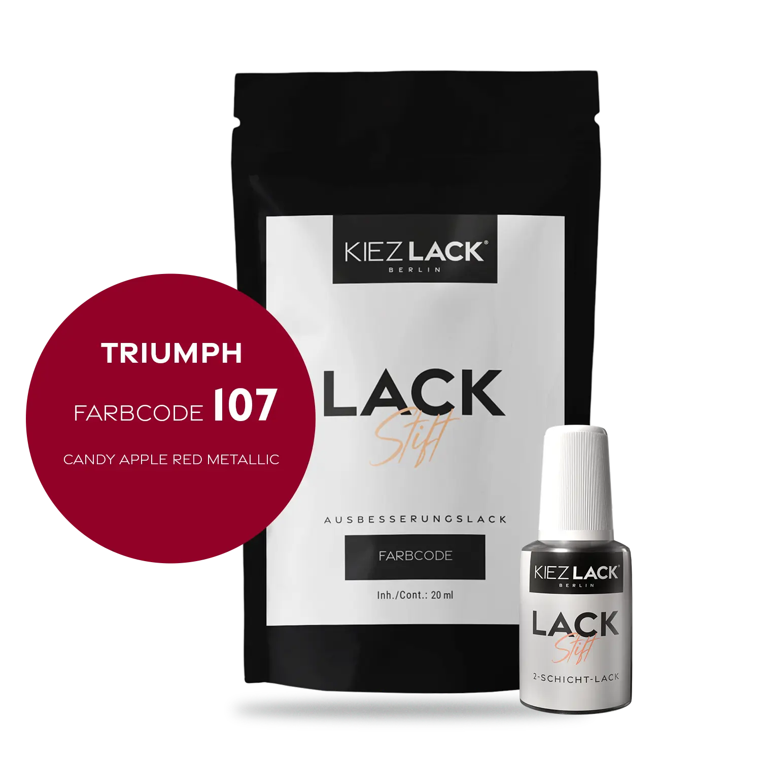 Kiezlack Motorradlack Lackstift Triumph 107 CANDY APPLE RED METALLIC