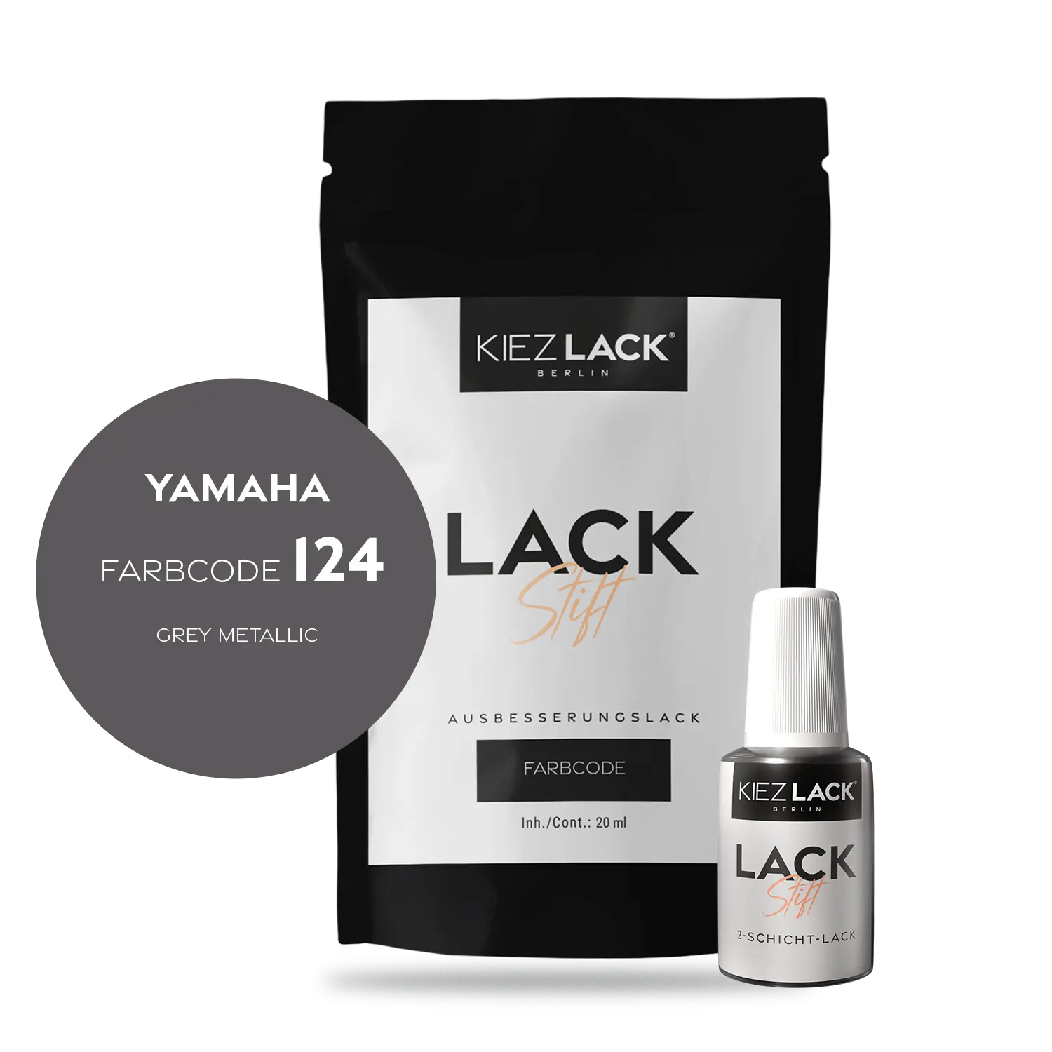 Kiezlack Motorradlack Lackstift Yamaha 124 GREY METALLIC