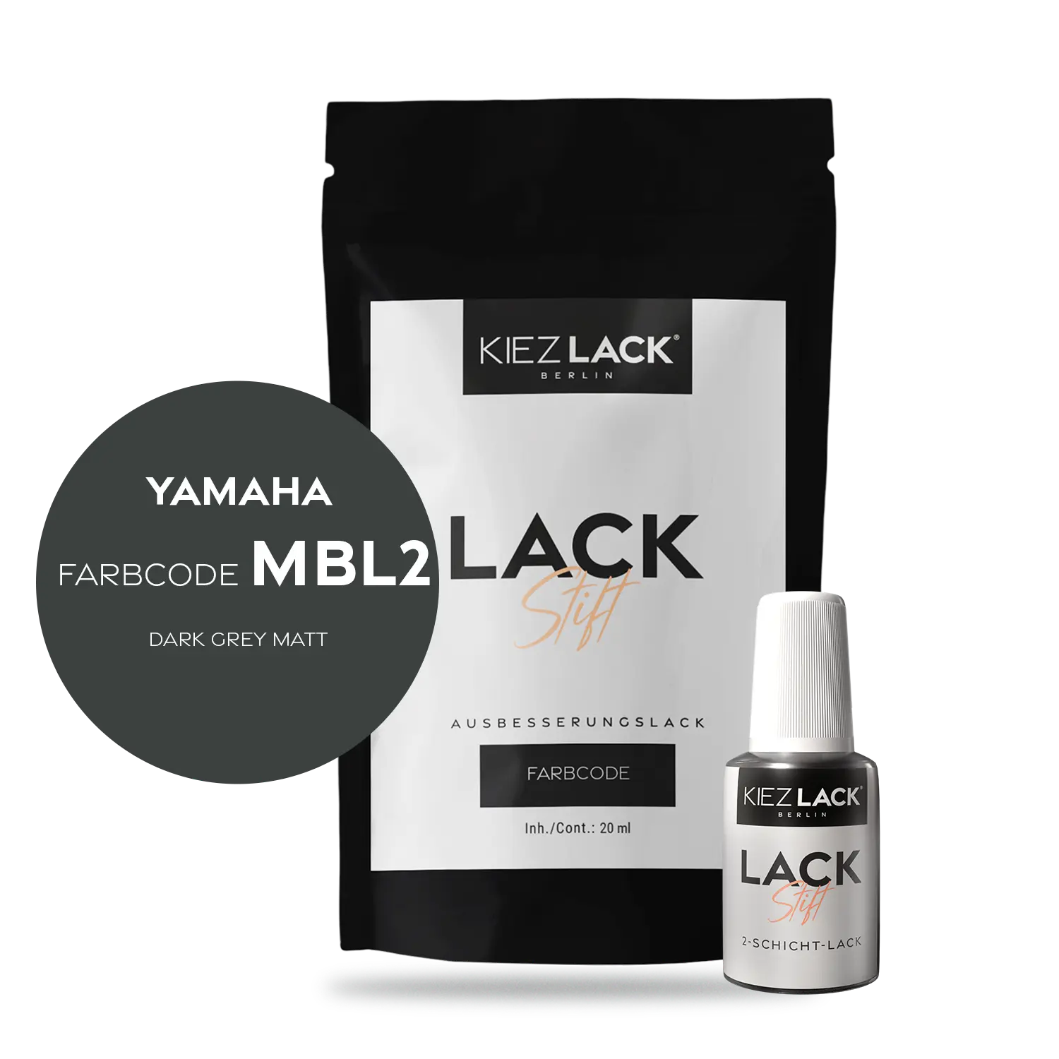Kiezlack Motorradlack Lackstift Yamaha 193 DARK GREY MATT