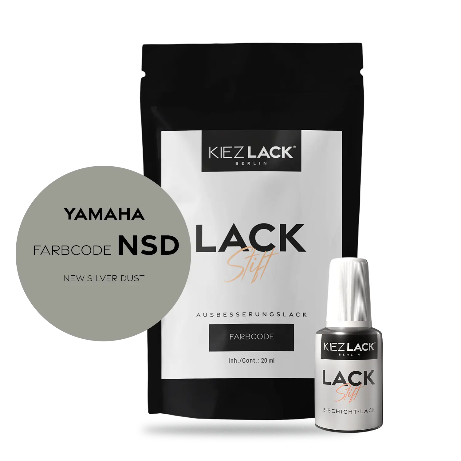 Kiezlack Motorradlack Lackstift Yamaha 196 NEW SILVER DUST
