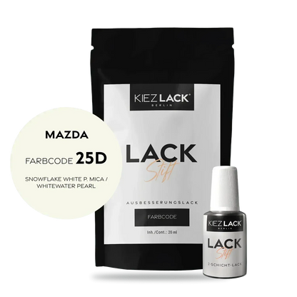 Kiezlack Lackstift Autolack Lackstift MAZDA 25D SNOWFLAKE WHITE P. MICA