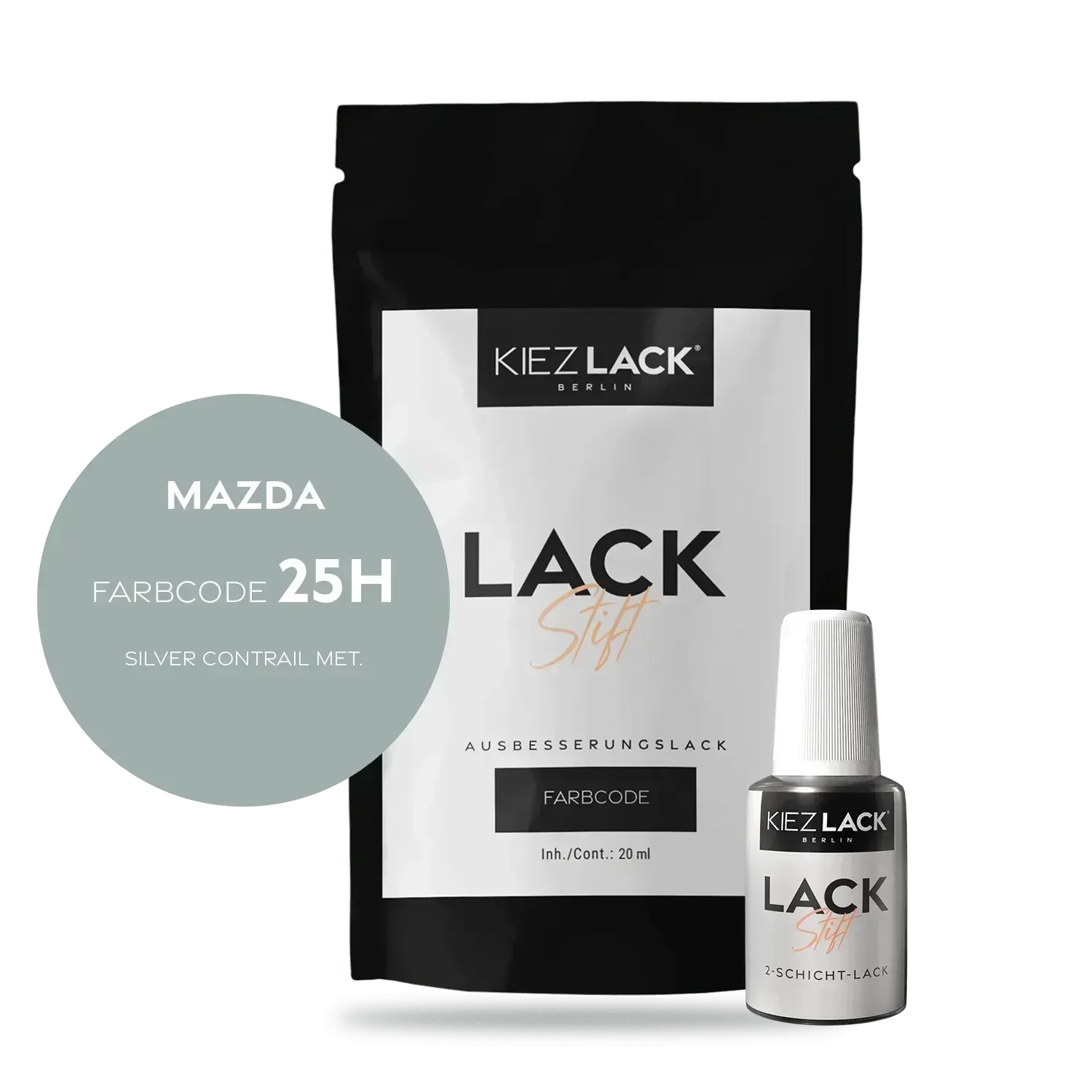 Kiezlack Lackstift Autolack Lackstift MAZDA 25H SILVER CONTRAIL MET.