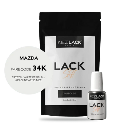Kiezlack Lackstift Autolack Lackstift MAZDA 34K CRYSTAL WHITE PEARL M.