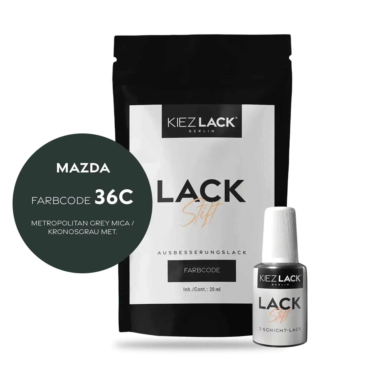 Kiezlack Lackstift Autolack Lackstift MAZDA 36c METROPOLITAN GREY MICA