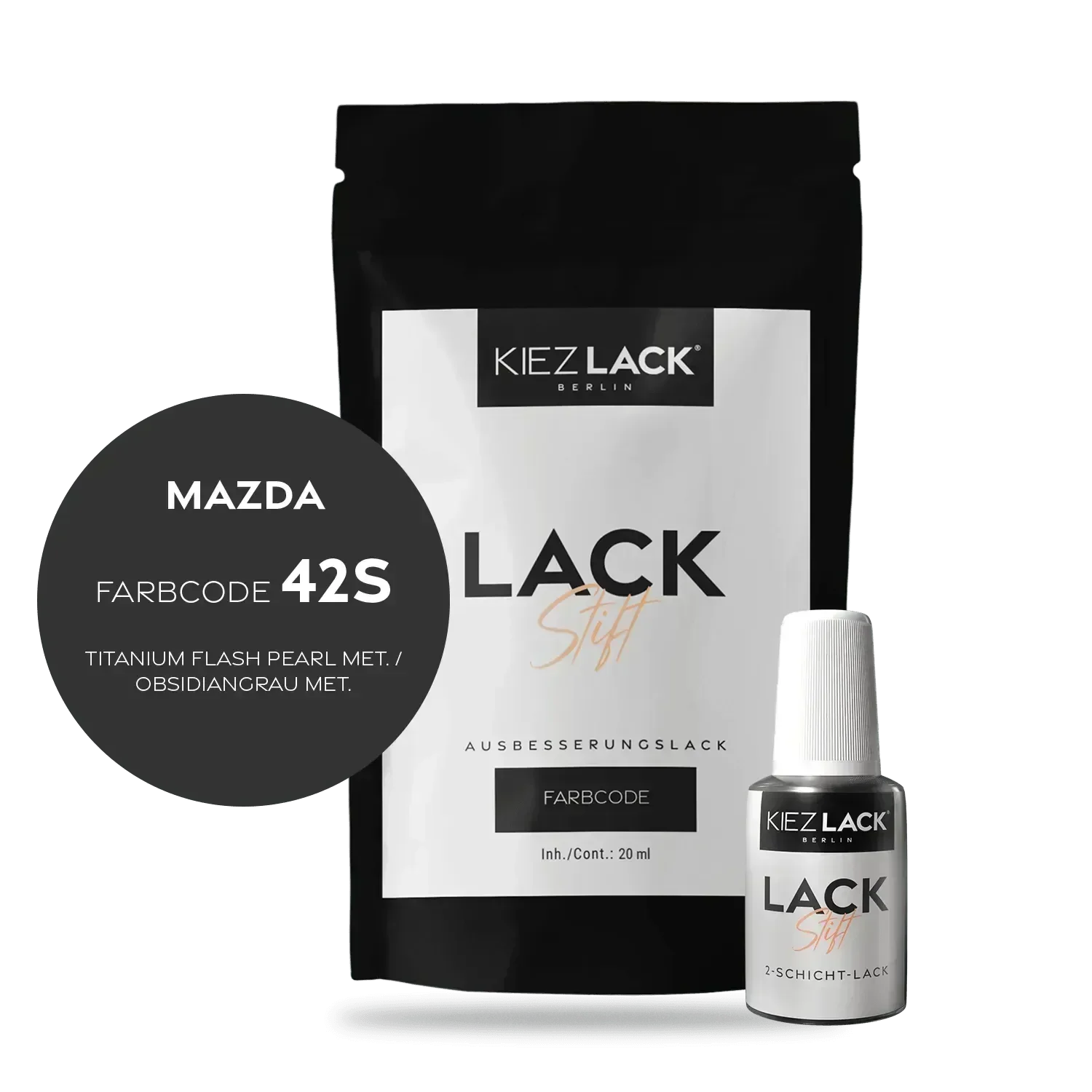 Kiezlack Lackstift Autolack Lackstift MAZDA 42s TITANIUM FLASH PEARL MET.