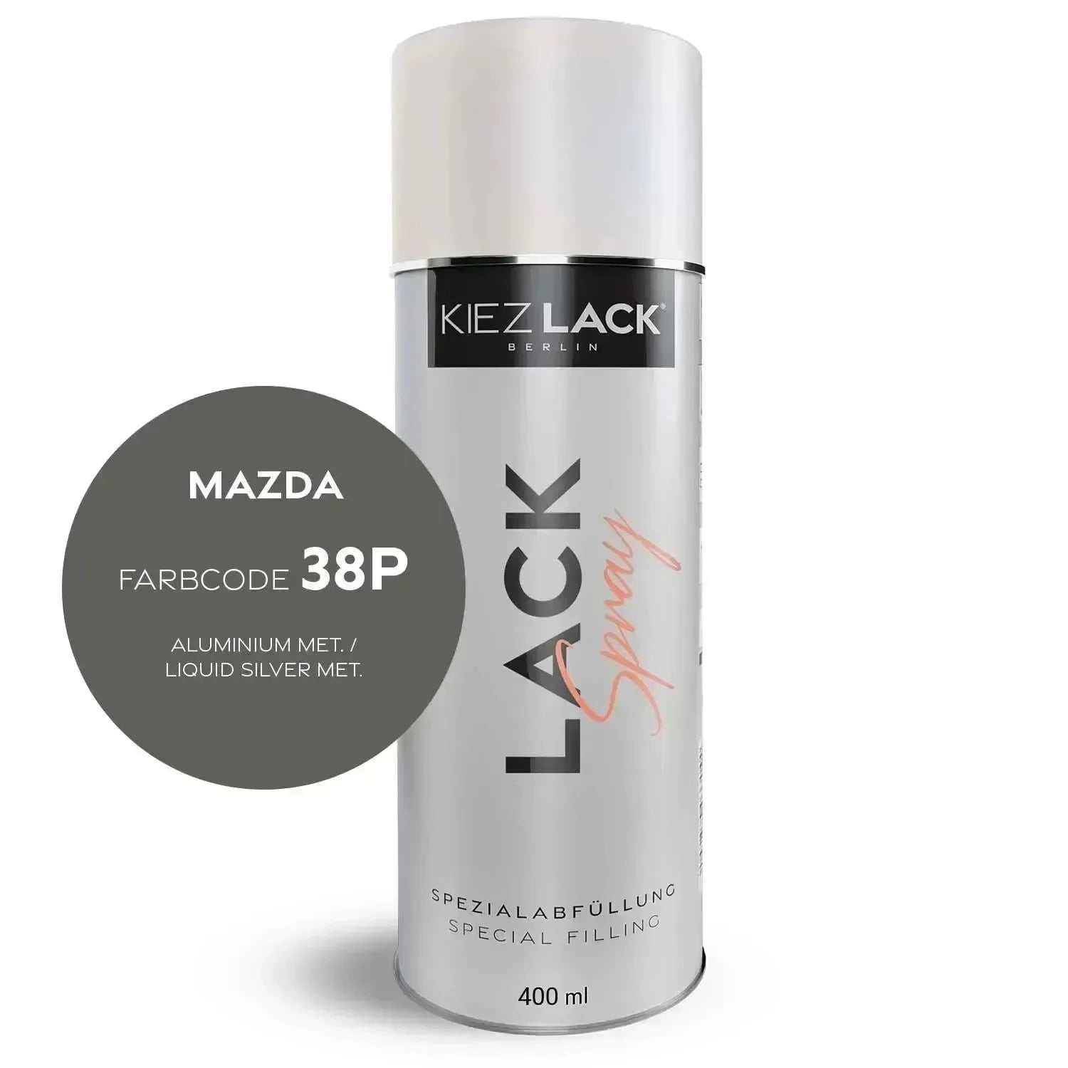 Kiezlack Lackspray Autolack Spraydose MAZDA 38P ALUMINIUM MET.