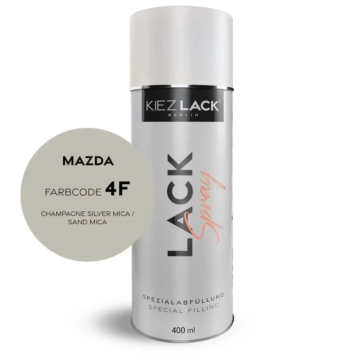Kiezlack Lackspray Autolack Spraydose MAZDA 4F CHAMPAGNE SILVER MICA