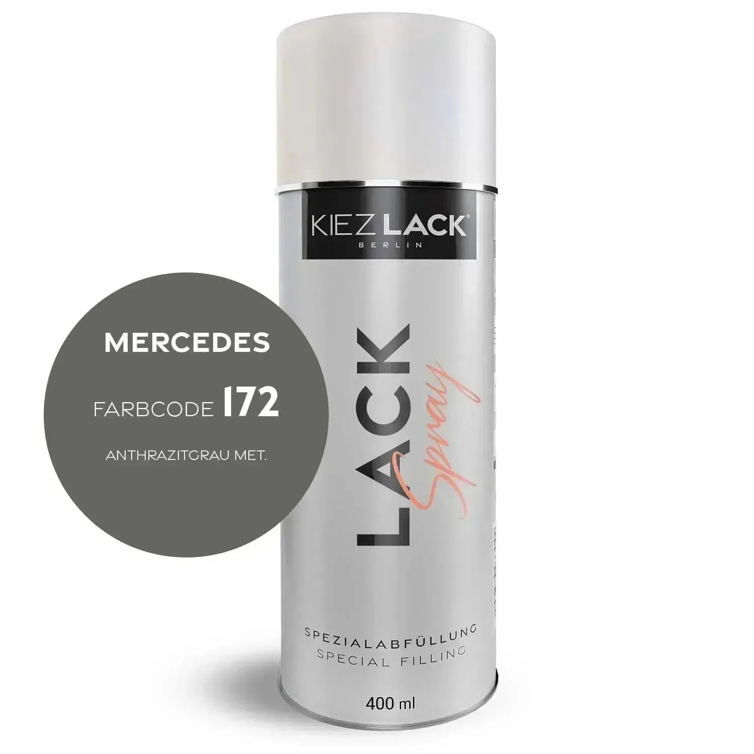 Kiezlack Lackspray Autolack Spraydose MERCEDES 172 ANTHRAZITGRAU MET.