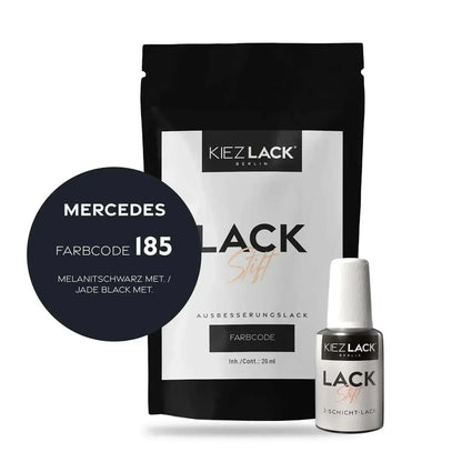 Kiezlack Lackstift Autolack Lackstift MERCEDES 185 MELANITSCHWARZ MET.