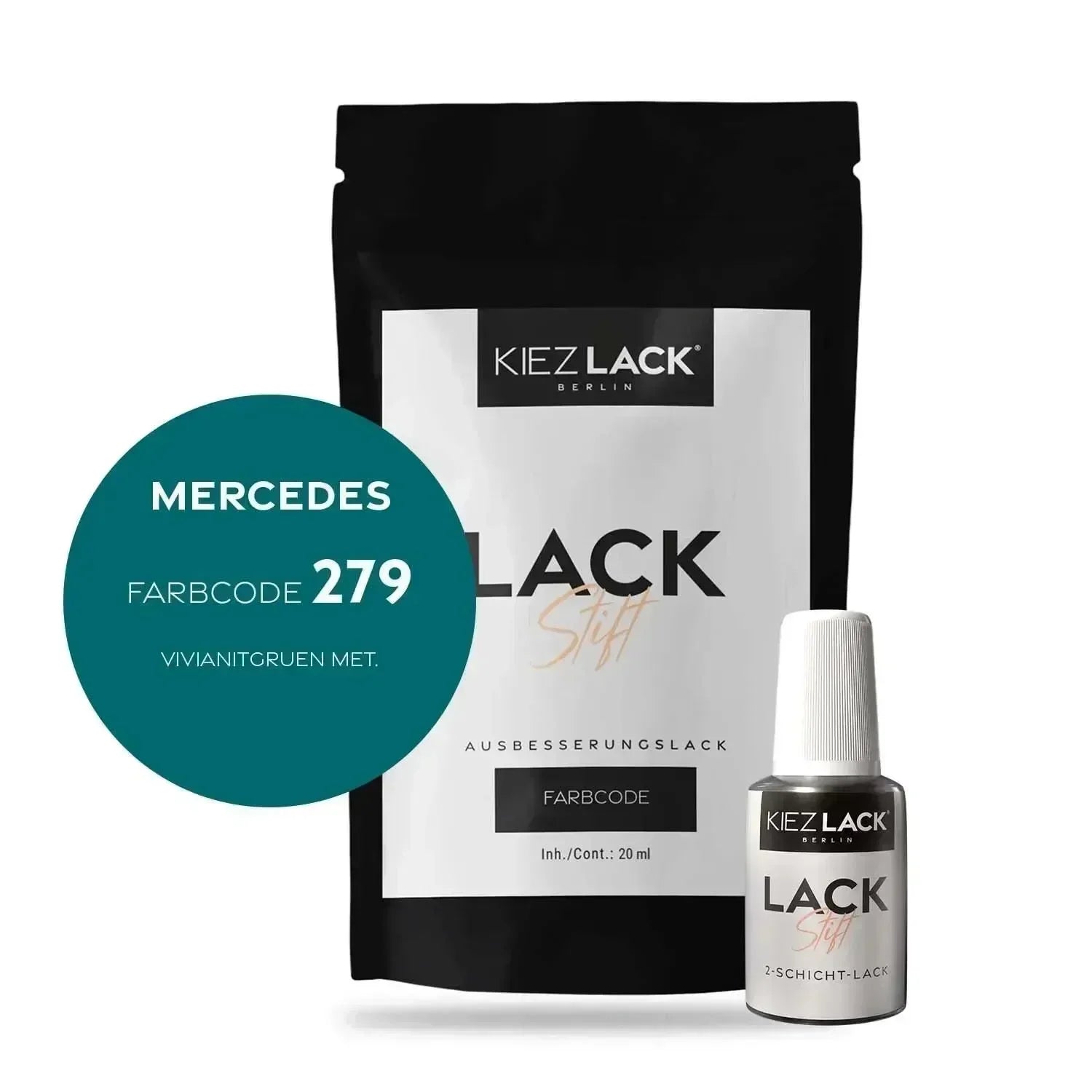 Kiezlack Lackstift Autolack Lackstift MERCEDES 279 VIVIANITGRUEN MET.