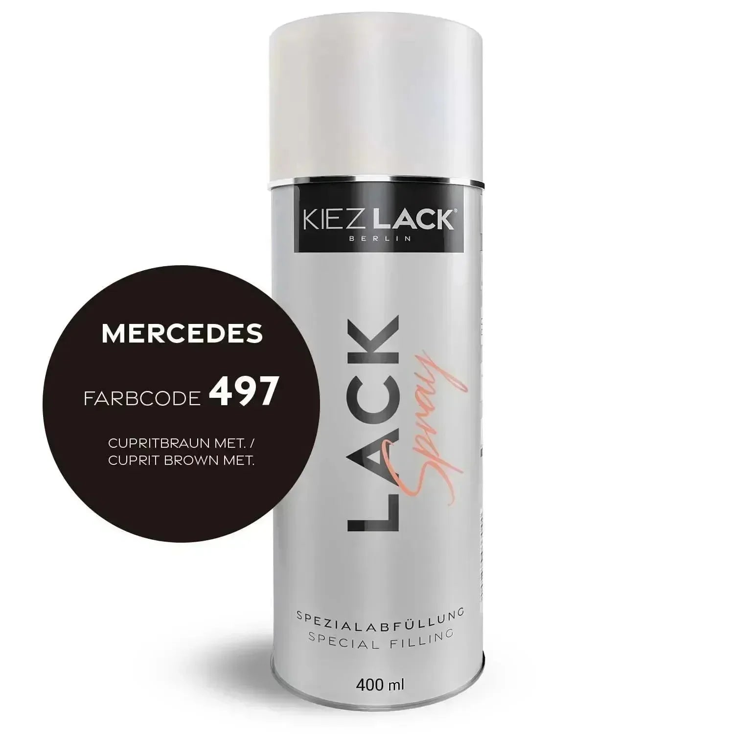 Kiezlack Lackspray Autolack Spraydose MERCEDES 497 CUPRITBRAUN MET.