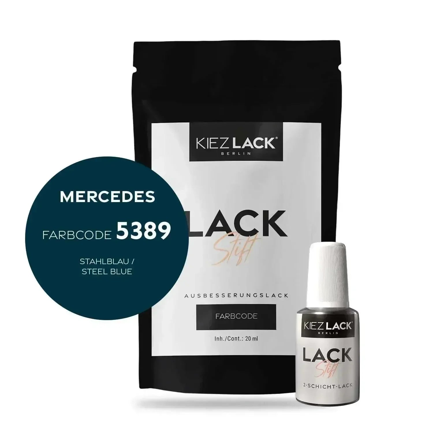 Kiezlack Lackstift Autolack Lackstift MERCEDES 5389 STAHLBLAU