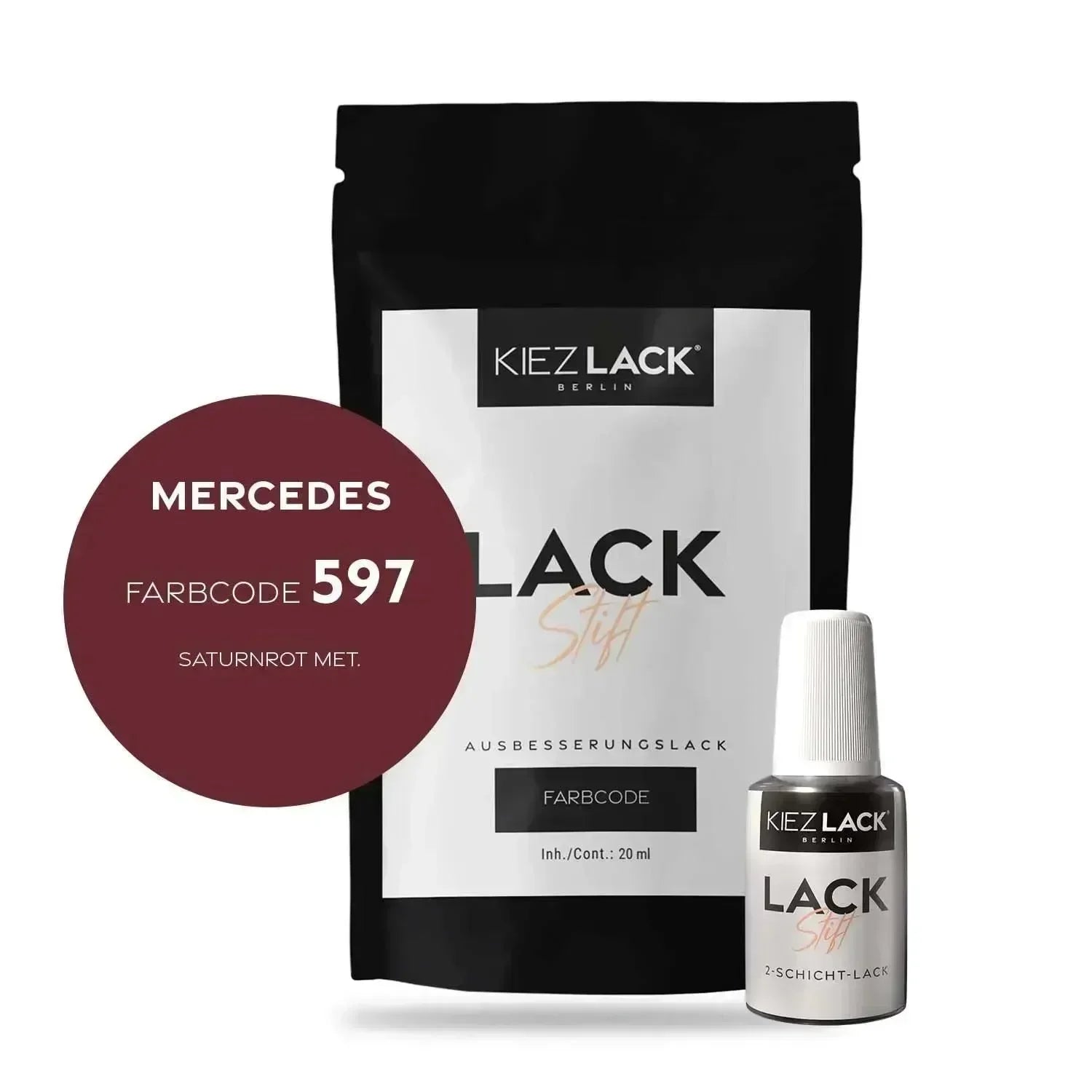 Kiezlack Lackstift Autolack Lackstift MERCEDES 597 SATURNROT MET.