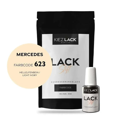 Kiezlack Lackstift Autolack Lackstift MERCEDES 623 HELLELFENBEIN