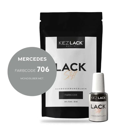 Kiezlack Lackstift Autolack Lackstift MERCEDES 706 MONDSILBER MET.