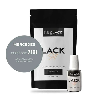 Kiezlack Lackstift Autolack Lackstift MERCEDES 7181 ATLASGRAU MET.
