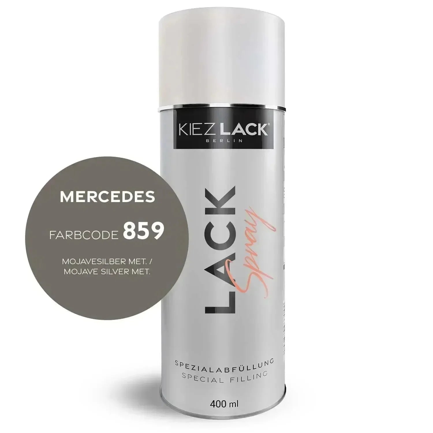 Kiezlack Lackspray Autolack Spraydose MERCEDES 859 MOJAVESILBER MET.