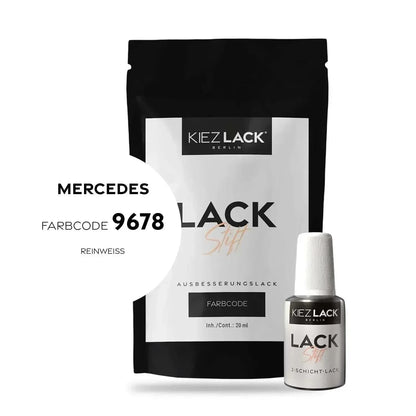 Kiezlack Lackstift Autolack Lackstift MERCEDES 9678 REINWEISS
