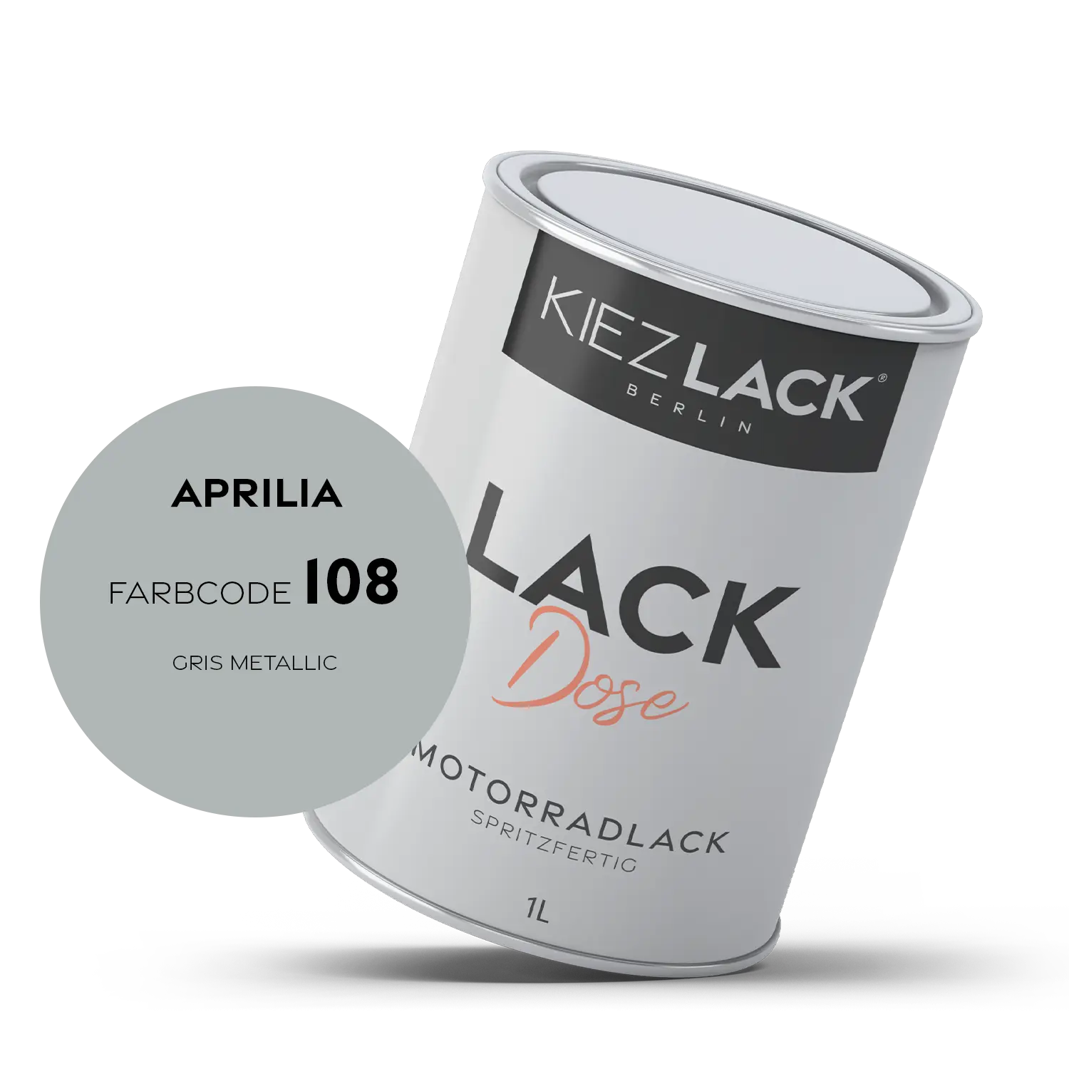 Kiezlack 1K Motorradlack Basislack Lackdose Aprilia 108 GRIS METALLIC