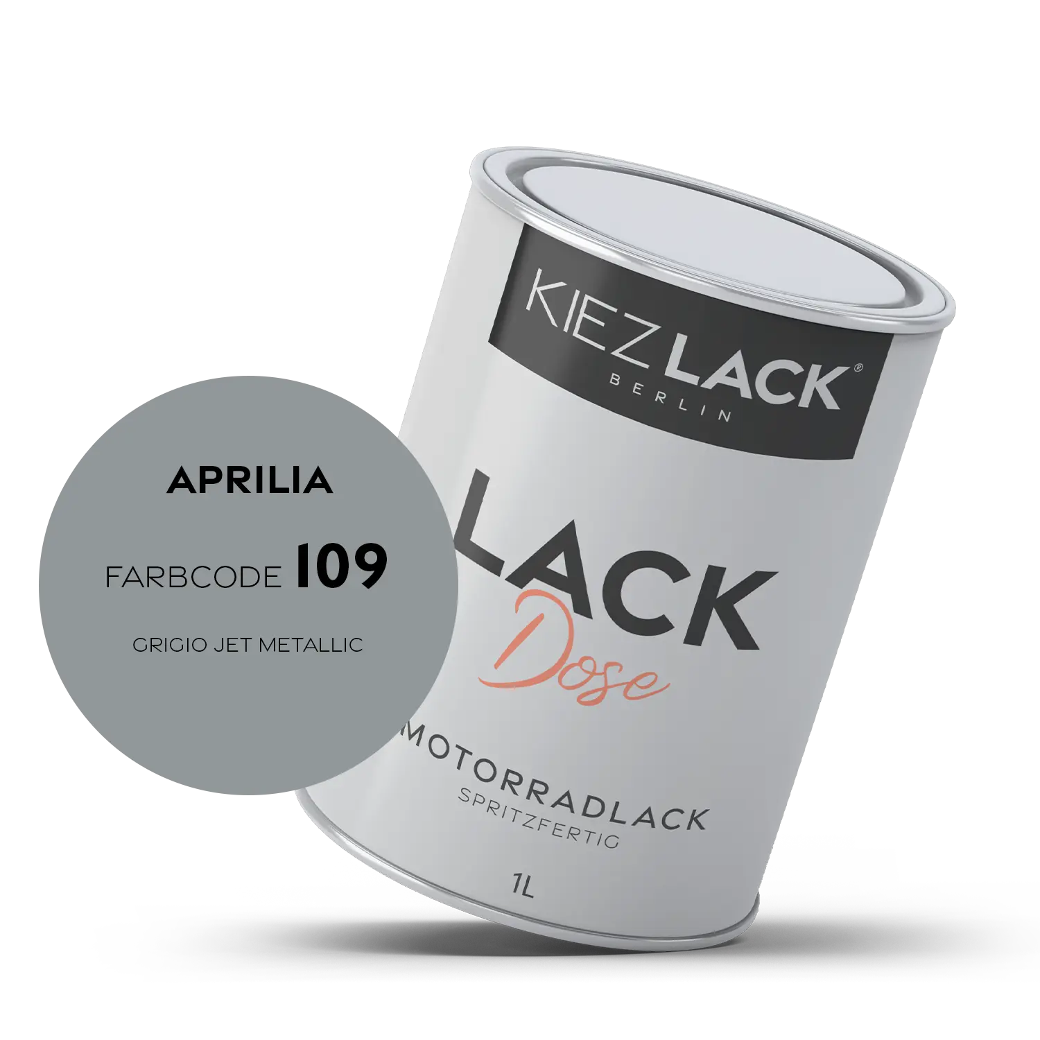Kiezlack 1K Motorradlack Basislack Lackdose Aprilia 109 GRIGIO JET METALLIC