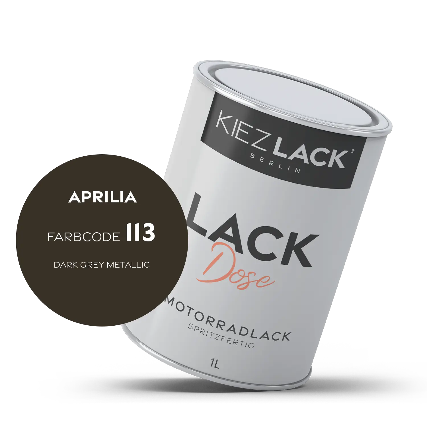 Kiezlack 1K Motorradlack Basislack Lackdose Aprilia 113 DARK GREY METALLIC