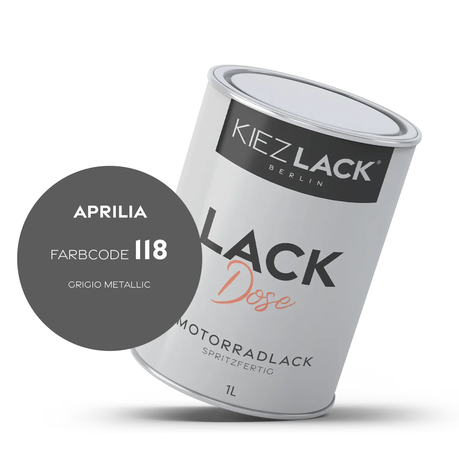 Kiezlack 1K Motorradlack Basislack Lackdose Aprilia 118 GRIGIO METALLIC