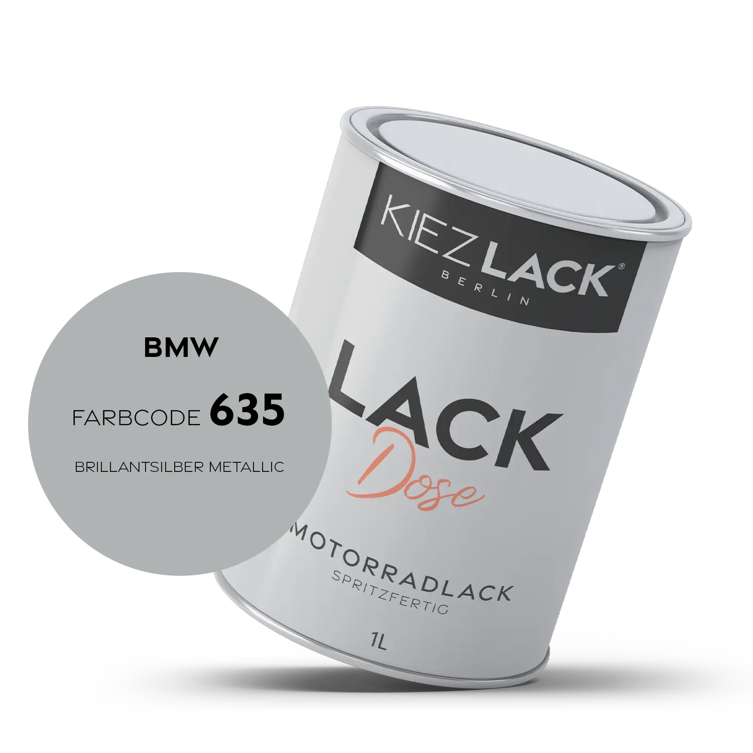 Kiezlack 1K Motorradlack Basislack Lackdose BMW 635 BRILLANTSILBER METALLIC