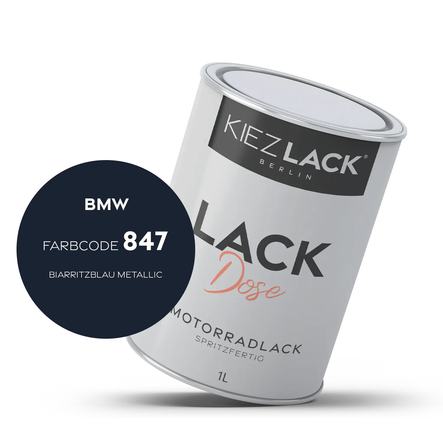 Kiezlack 1K Motorradlack Basislack Lackdose BMW 847 BIARRITZBLAU METALLIC